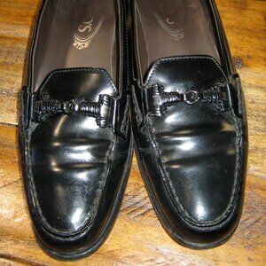 TOD's  Italian Black Leather Loafers - Size 38 Size 8